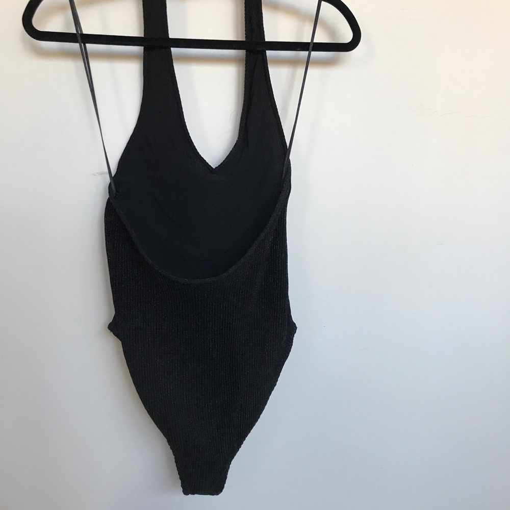 Out From Under Sparkly Shimmer Halter Bodysuit - image 5